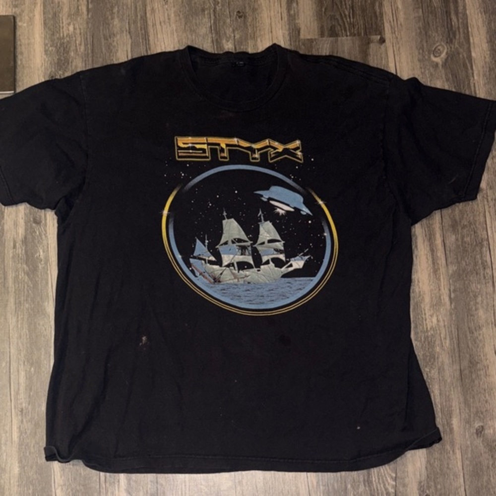 Vintage Styx Tee- Black Shirt - XL Mens